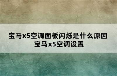 宝马x5空调面板闪烁是什么原因 宝马x5空调设置